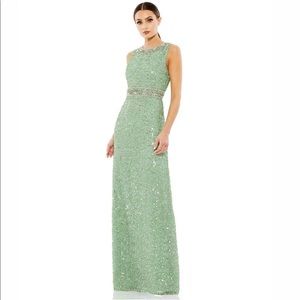 Mac Duggal Mint Sequined Gown